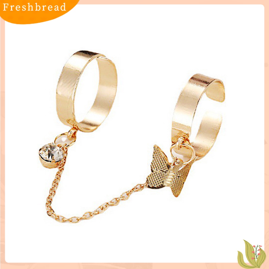 &lt; Freshbread &gt; Wanita Circlet Set Pembukaan Adjustable Alloy Berlian Imitasi Kilau Terang Knuckle Ring Set Perhiasan