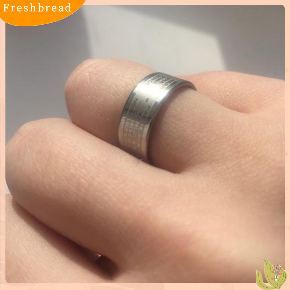 &lt; Freshbread &gt; Couple Titanium Steel Cross Alkitab Text Jari Cincin Hadiah Aksesori Perhiasan Pesta