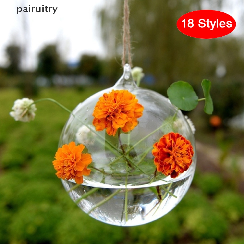 Prt Gantung Transparant Ball Glass Flower Planter Vas Terrarium Landscape Wadah PRT