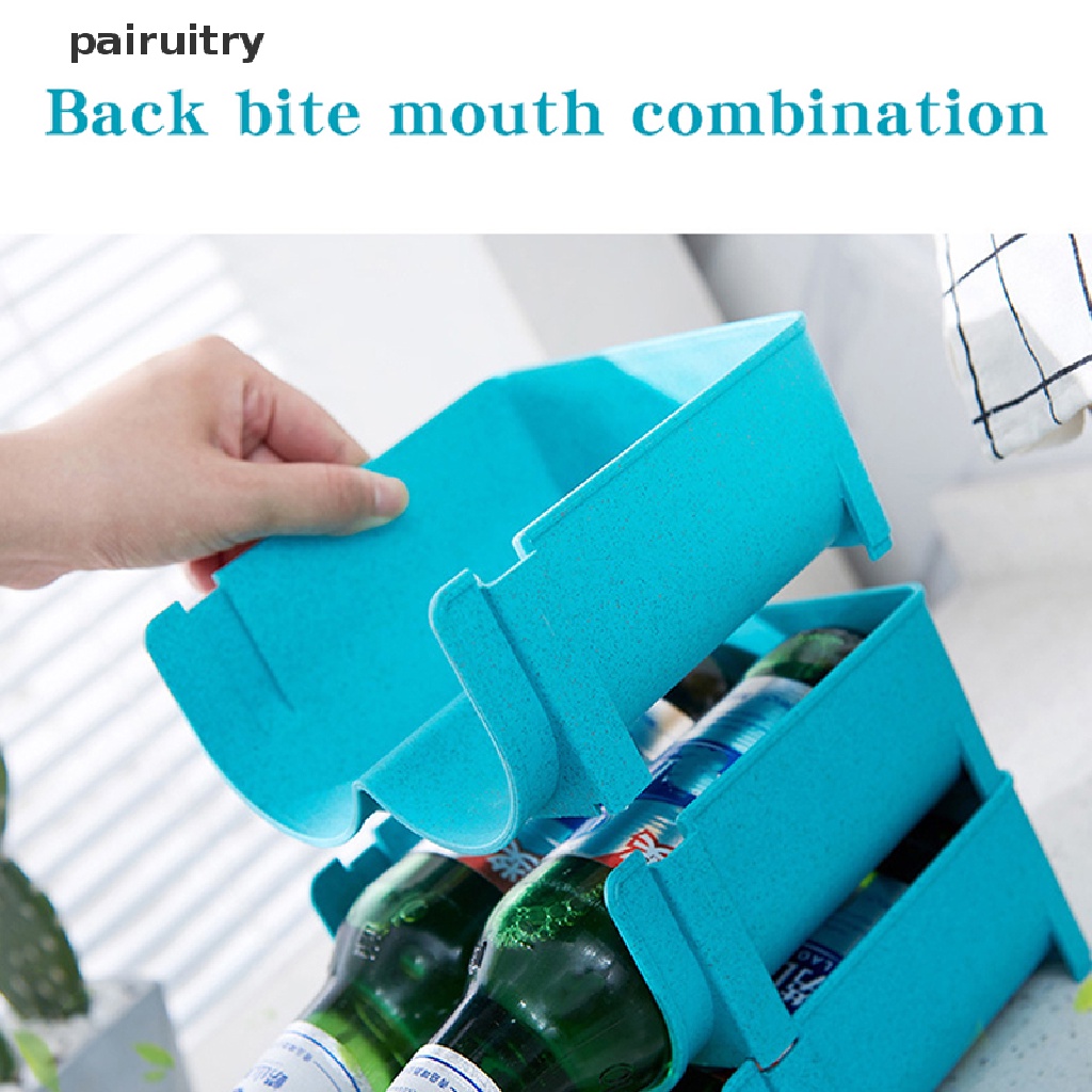 Prt Kulkas Bir Minuman Kotak Penyimpanan Dapur Kaleng Botol Rak Penyimpanan Stackable Wine Bottles Holder Refrigerator Organizer PRT