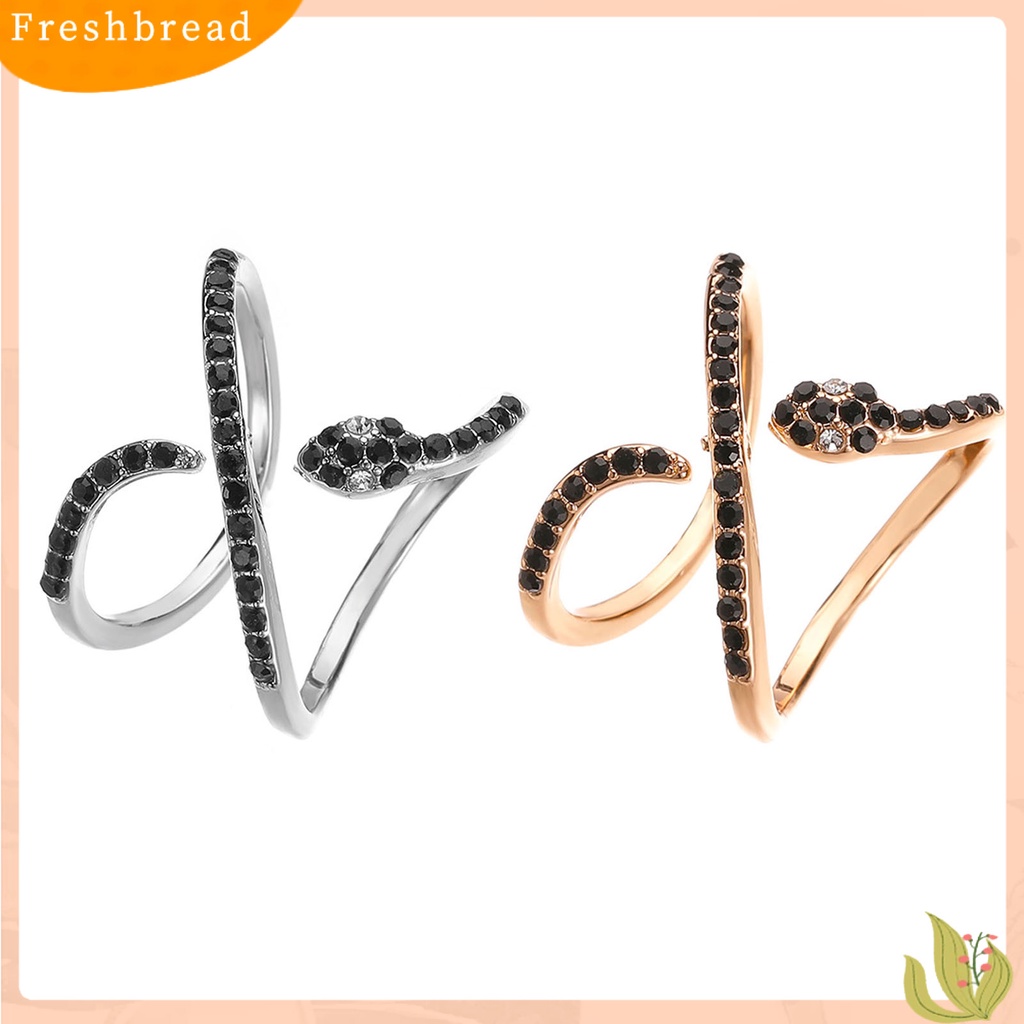 &lt; Freshbread &gt; Wanita Bentuk Ular Sederhana Adjustable Punk Jari Cincin Perhiasan Aksesori