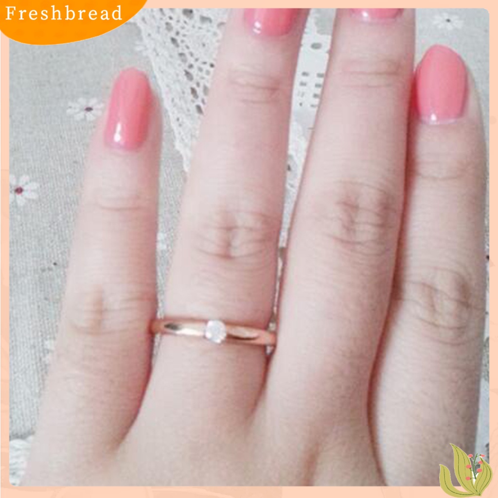 &lt; Freshbread &gt; Cincin Poles Berlian Imitasi Hias Titanium Steel Cincin Kawin Titanium Untuk Pesta