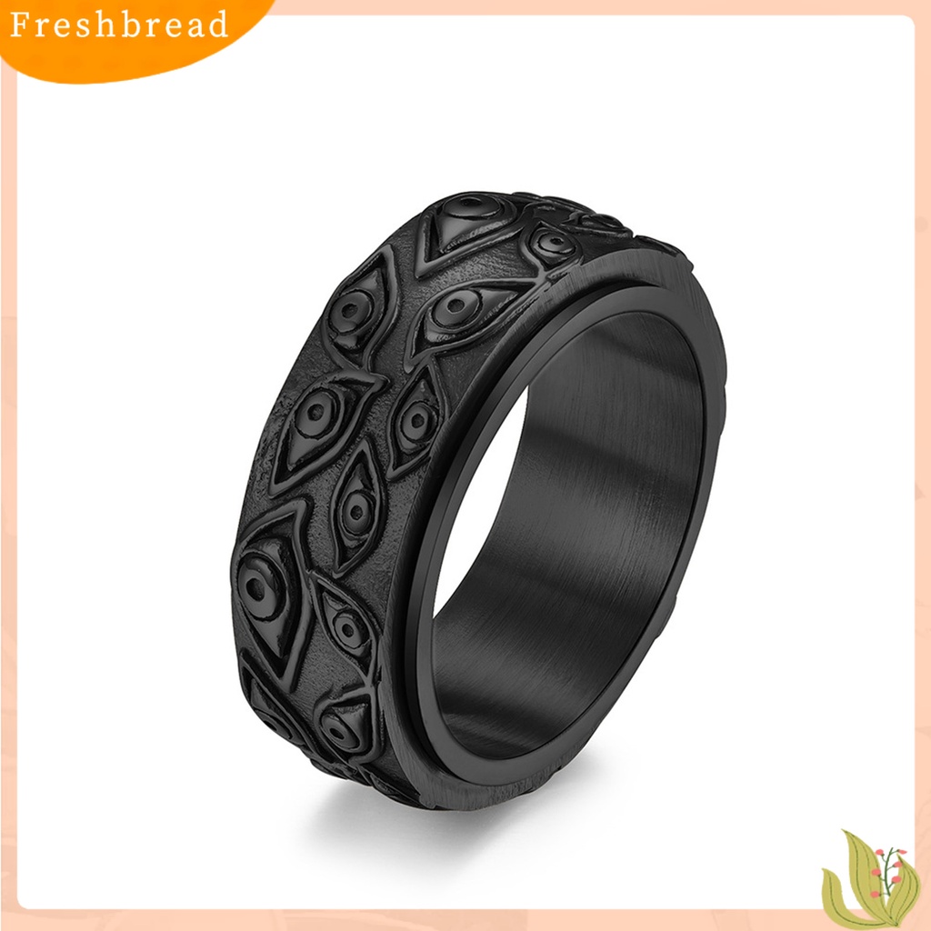 &lt; Freshbread &gt; Pria Cincin God Eye Rotatable Unisex Bulat Semua Cocok Jari Cincin Untuk Pacaran