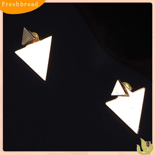 &lt; Freshbread &gt; Segitiga Asimetris Wanita Golden Silver Alloy Ear Studs Earrings Perhiasan Pesta