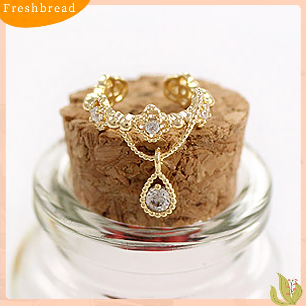 &lt; Freshbread &gt; 1Pc Ear Cuff Teardrop Pendant Hias Anting Tulang Rawan Wanita Tanpa Tindik Untuk Pesta Ulang Tahun