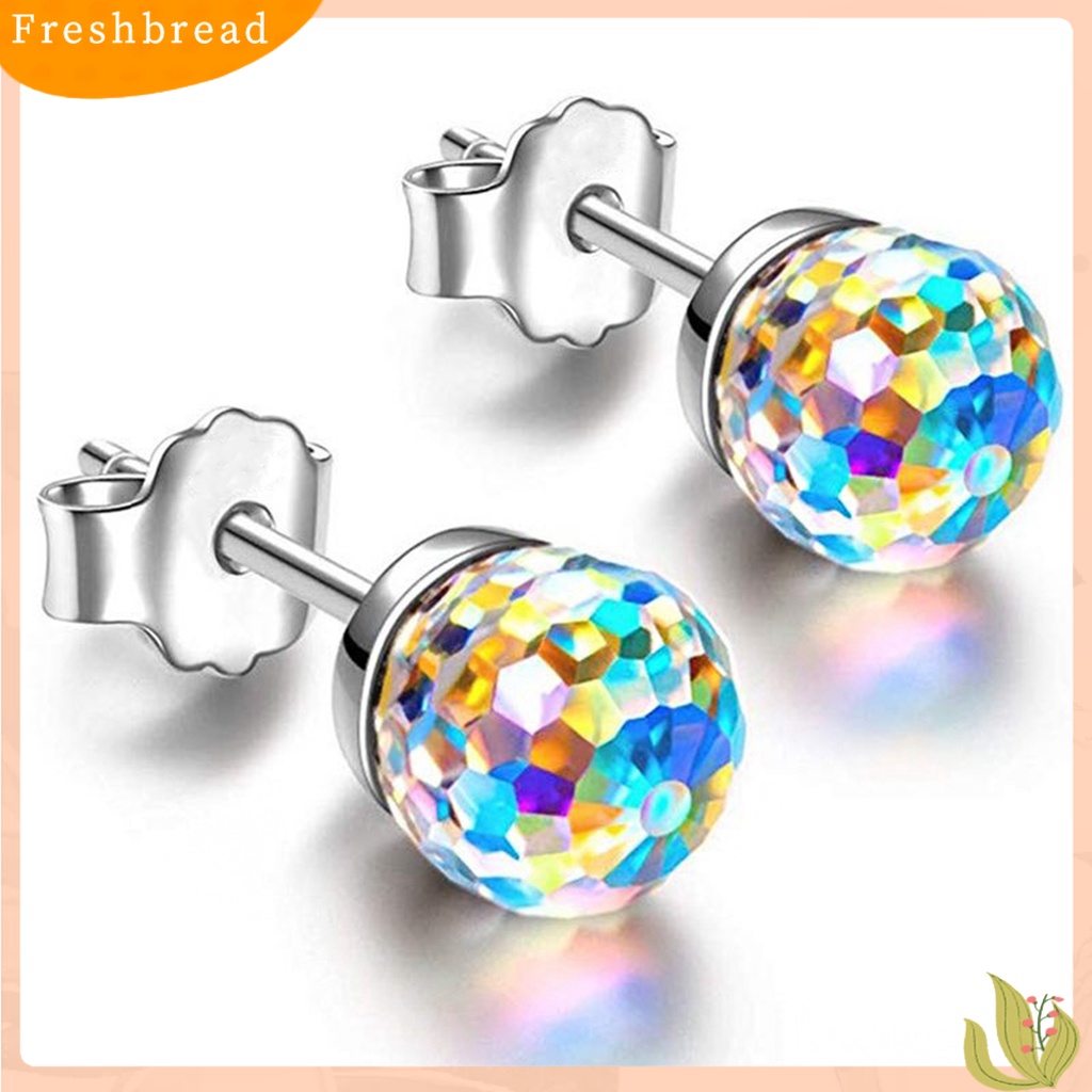 &lt; Freshbread &gt; Fashion Wanita Desain Bola Kristal Imitasi Ear Stud Earrings Perhiasan Hadiah Aksesori