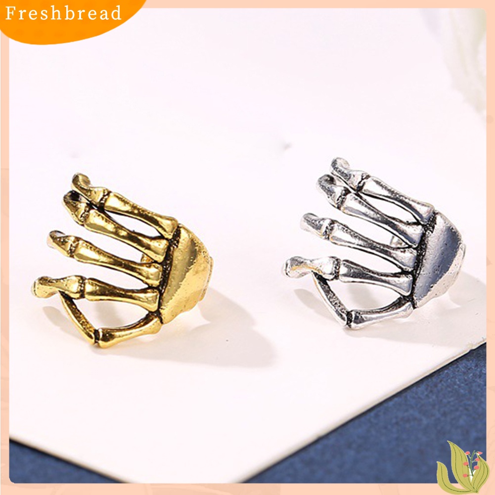 &lt; Freshbread &gt; 1Pc Wanita Tengkorak Tangan Telinga Manset Klip On Anting Tulang Rawan Perhiasan Non-piercing