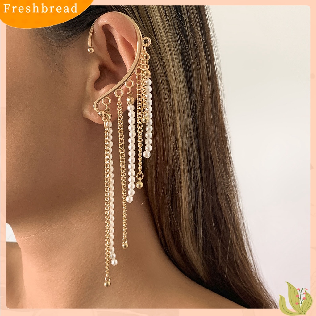 < Freshbread > 1Pc Klip Anting Jumbai Perhiasan Vintage Temperamen Manset Telinga Halus Untuk Pernikahan