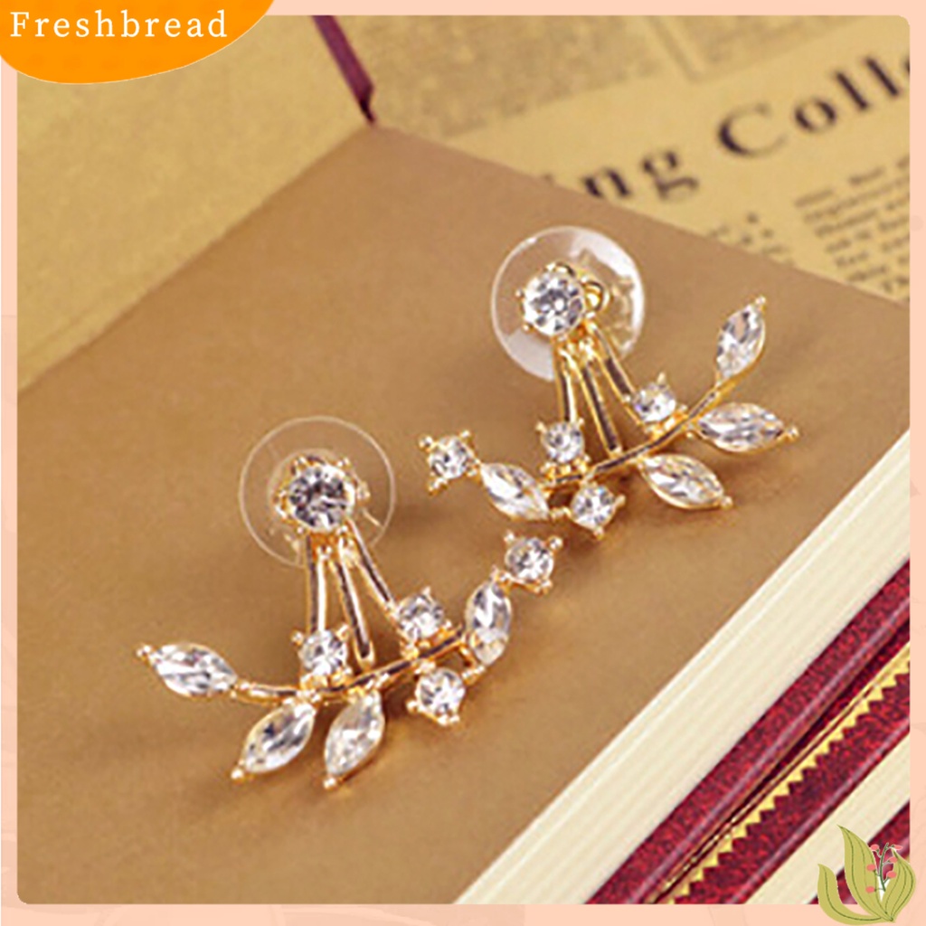 &lt; Freshbread &gt; 1pasang Anting Wanita Perhiasan Menarik Hadiah Mini Wanita Berlian Imitasi Ear Studs Untuk Pernikahan