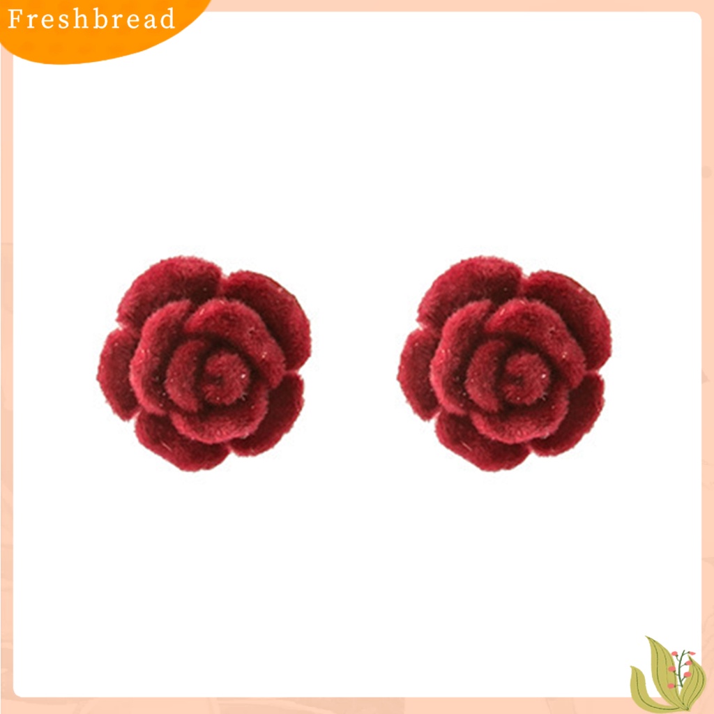 &lt; Freshbread &gt; 1pasang Anting Wanita Gaya Gelap Indah Telinga Dekorasi Kepribadian Biru Enchantress Rose Retro Ear Studs Untuk Pacaran