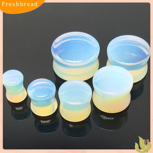 &lt; Freshbread &gt; 1pc 5-18mm Opalite Double Flared Saddle Gauges Ear Plug Tindik Tandu Keren