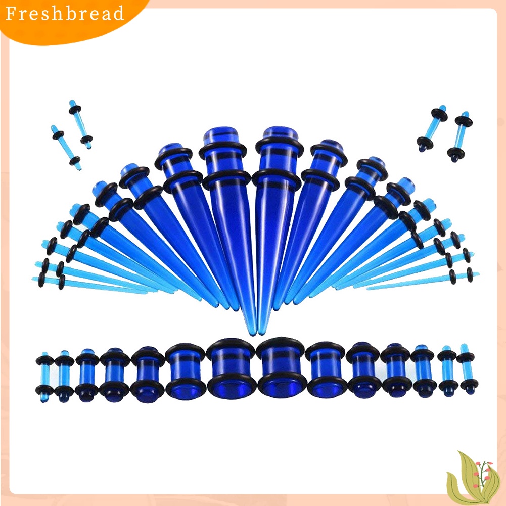 &lt; Freshbread &gt; 36Pcs Unisex Acrylic Cone Spike Ear Plug Expander Tindik Tubuh Perhiasan Dekor