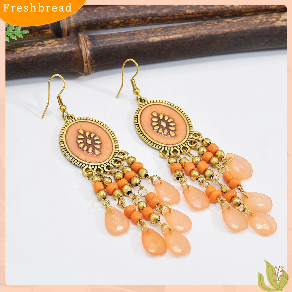 &lt; Freshbread &gt; 1pasang Anting Lady Bentuk Tetesan Air Gaya Etik Vintage Anting Menjuntai Portable Untuk Prom