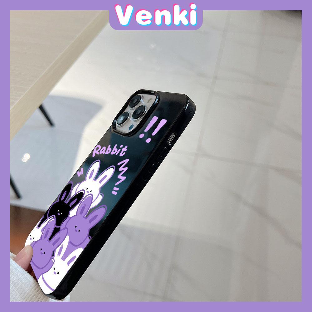 iPhone Case Soft TPU Glossy Black Candy Case Case Cute Cartoon Purple Rabbit Camera Protection Shockproof For iPhone 14 13 12 11 Pro Max 7 8 Plus X XR