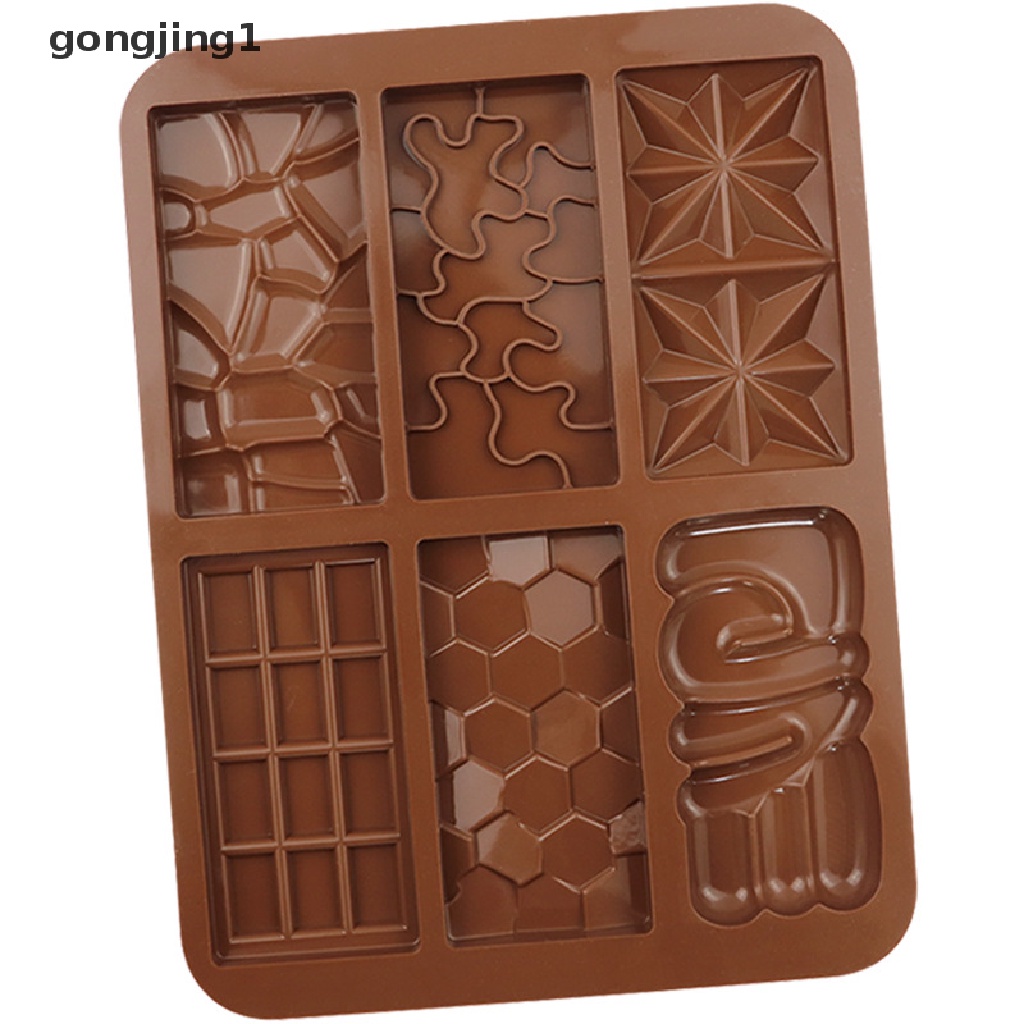 Ggg 6kisi Waffle Kecil Persegi Panjang Coklat Batangan Silikon Candy Mold Tray ID