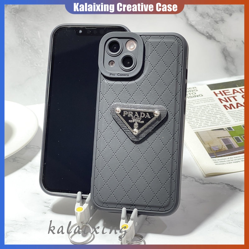 Casing Ponsel Logo Prada 3D Untuk iPhone 14 Pro Max13 11 Pro Max Xs Max Xr X Xs 7 8 Plus Soft Case Kulit Dengan Perlindungan Lensa