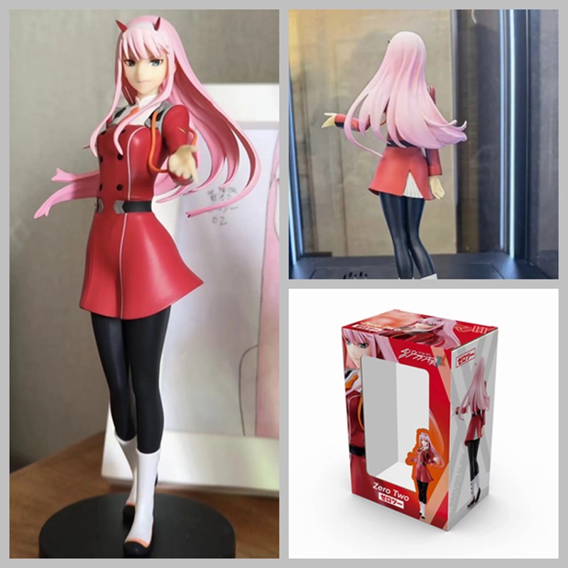 New Darling in the FRANXX Zero Two Uniform Standing Girl18cm Action Figure Collection Model Boneka Mainan Anak Dewasa