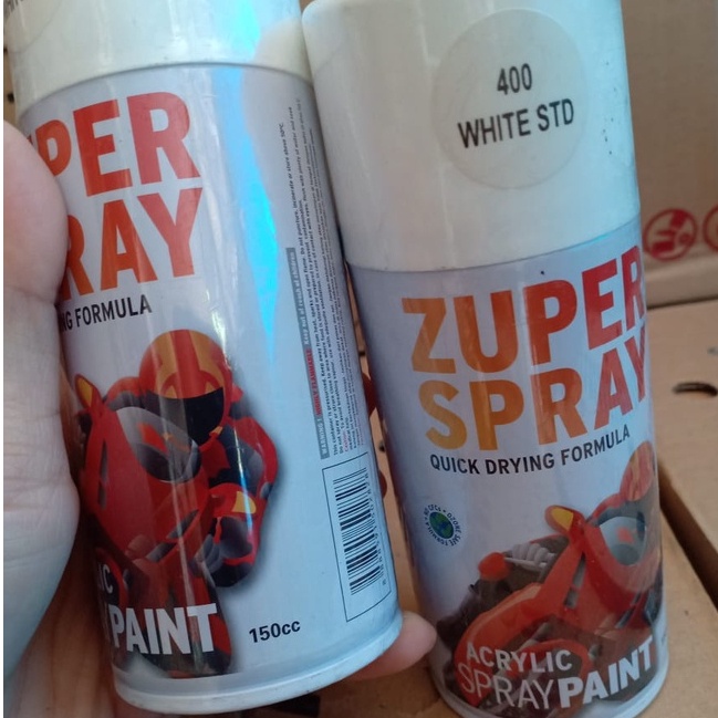 Zuper Spray Paint Pilok Pilox Warna White STD / Putih Standard / Putih Susu (P 400) 150cc/150ml