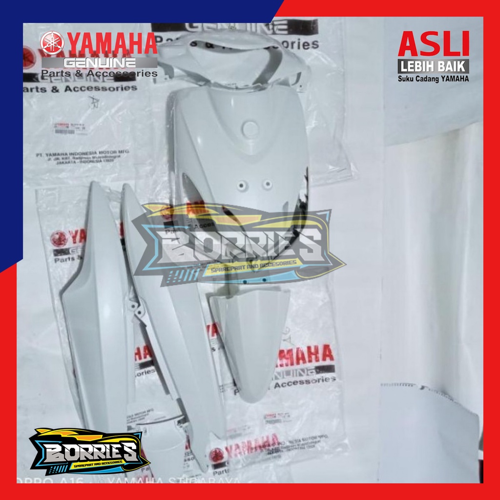 COVER BODY PAKET FULL SET BODY HALUS MIO SMILE PUTIH ORIGINAL YAMAHA