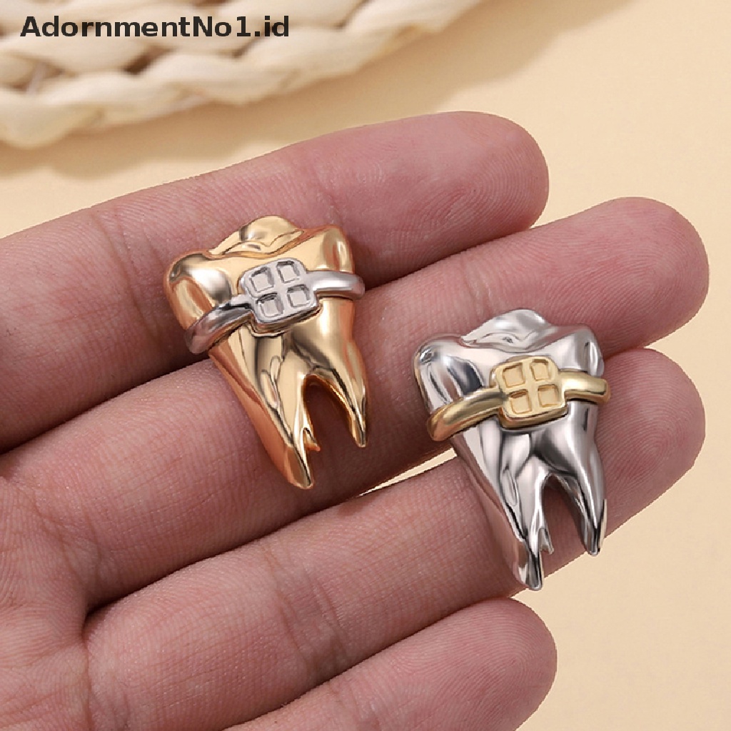 [AdornmentNo1] Unisex Care Tooth Bros Pin Kerah Ransel Seragam Ornamen [ID]