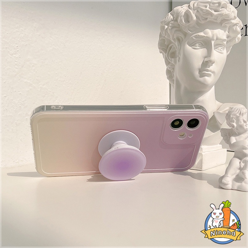 Huawei Y9 Prime 2019 Nova 9 7 7i 7se 6 SE Pro Nova 5T 4e 3i Y7A Y9s P30 Lite Mate40 30 Pro Honor 8X Ins Korea Gradasi Ungu Sederhana Braket Warna Solid Tahan Debu Casing Ponsel