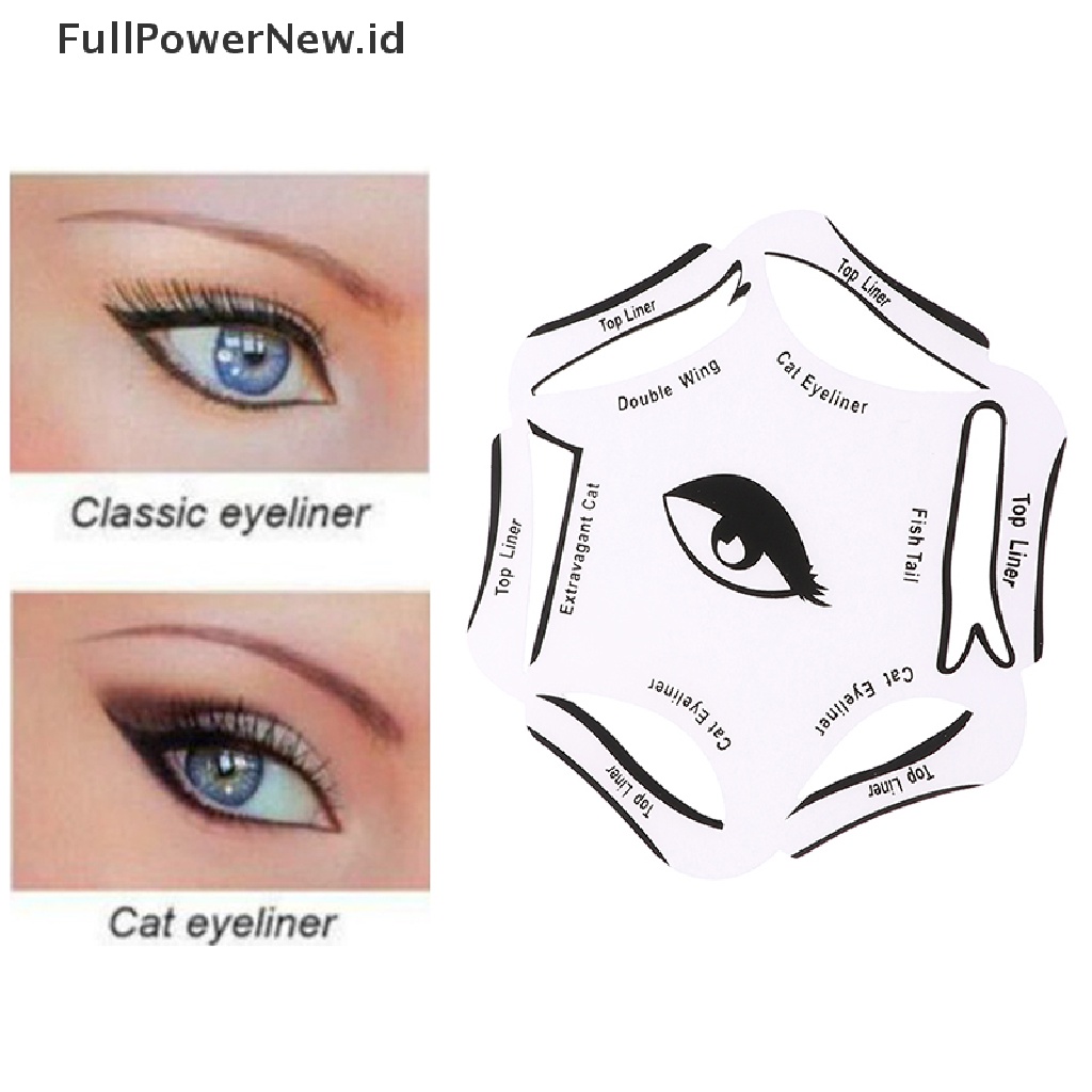 Power Quick 6in1 Eyeliner Template Cat Eye Makeup Smoky Liner Guide Stensil ID