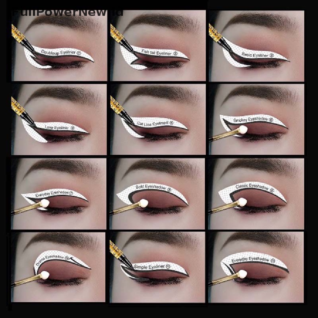 Power Non-woven Stensil Makeup Mata Eyeliner Template Shaping Tools Eye Shadow ID