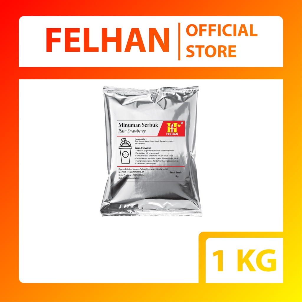 

[Ready-Stock] FELHAN - Bubuk Minuman / Bubble Drink Rasa Strawberry (1000 gram)