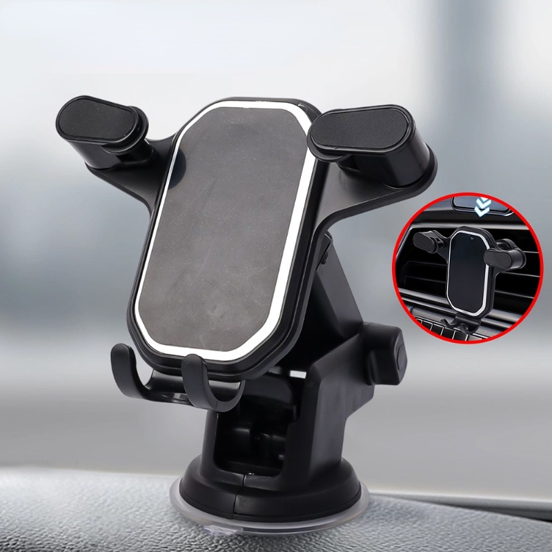 Stand Penyimpanan Telepon Ventilasi Udara Mobil Rotatable 360derajat/Suction Cup Universal 2in1 Smartphone Penyangga Kendaraan Holder