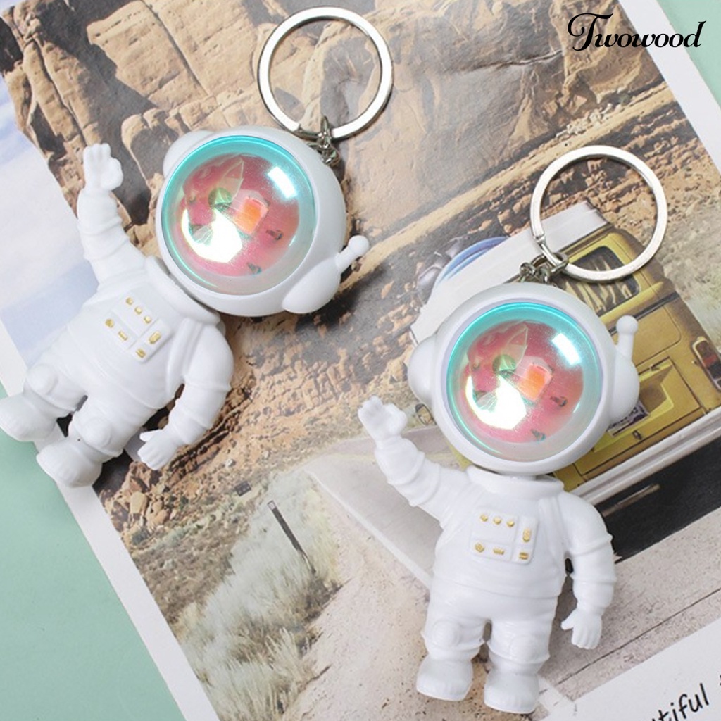 Twowood Gantungan Kunci Bercahaya Sudut Kepala Yang Dapat Diganti Baterai Efek Romantis Hias Aplikasi Lebar Alat Peraga Tembak ABS Sunset Astronot Lampu Cahaya Keychain Untuk Pasangan