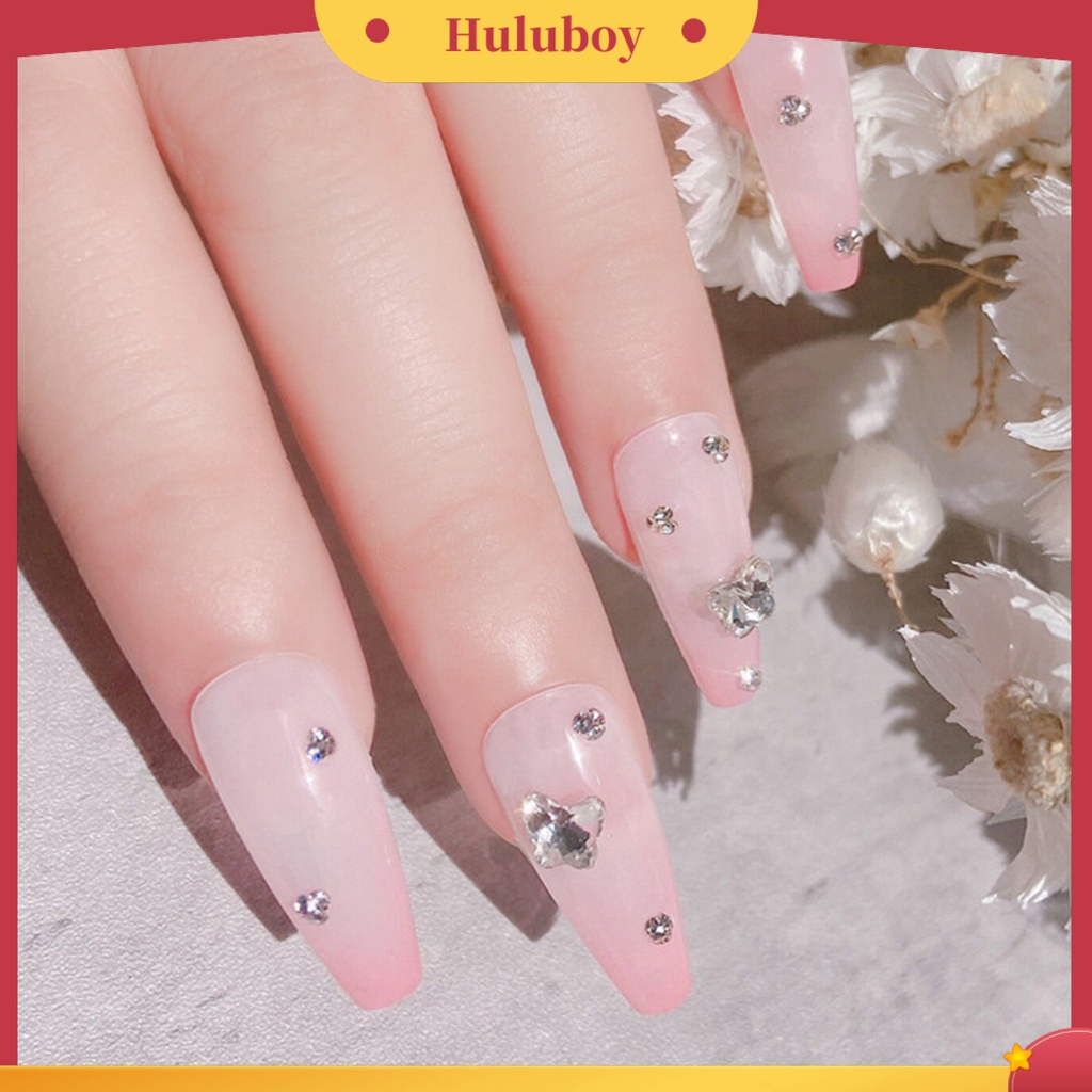 {In Stock} 10Pcs Ornamen Kuku Bentuk Kreatif Warna Hidup Kristal Imitasi Efek 3D Jantung Nail Art Dekorasi Pesona Kuku Untuk Pelajar