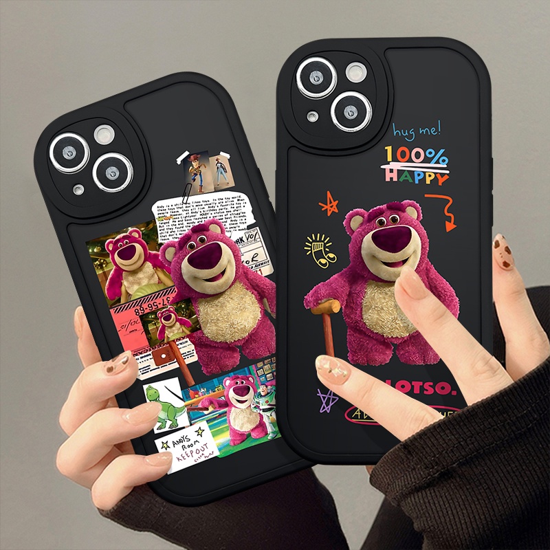 Casing Infinix Hot 10s 11s 10 11 10T 9 Play Infinix Smart 6 5 Note 8 Hot 10 Lite Cartoon Cute Strawberry Bear Lovely Lotso Couple Soft Cover