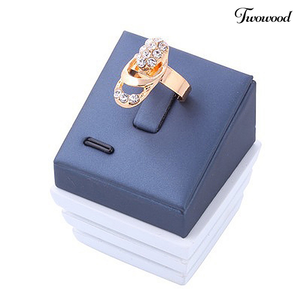 Twowood Wanita Fashion Berlian Imitasi Bertatahkan Kalung Gelang Cincin Telinga Studs Set Perhiasan