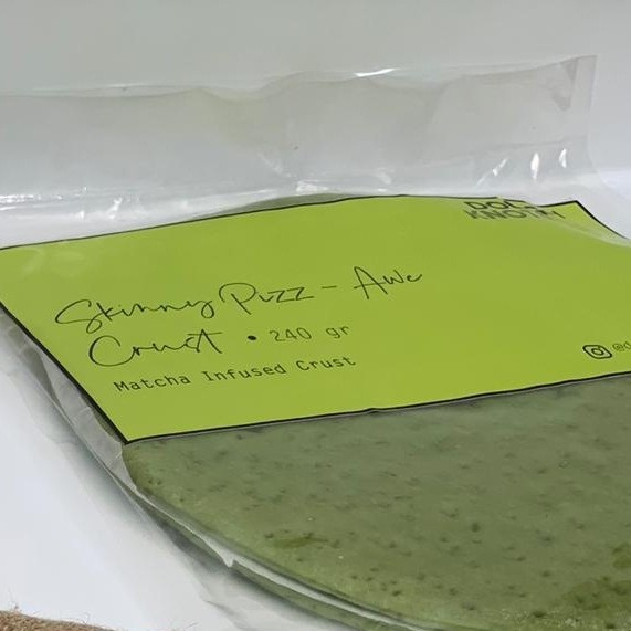 

Italian Thin Crust Pizza Dough. Matcha Flavor