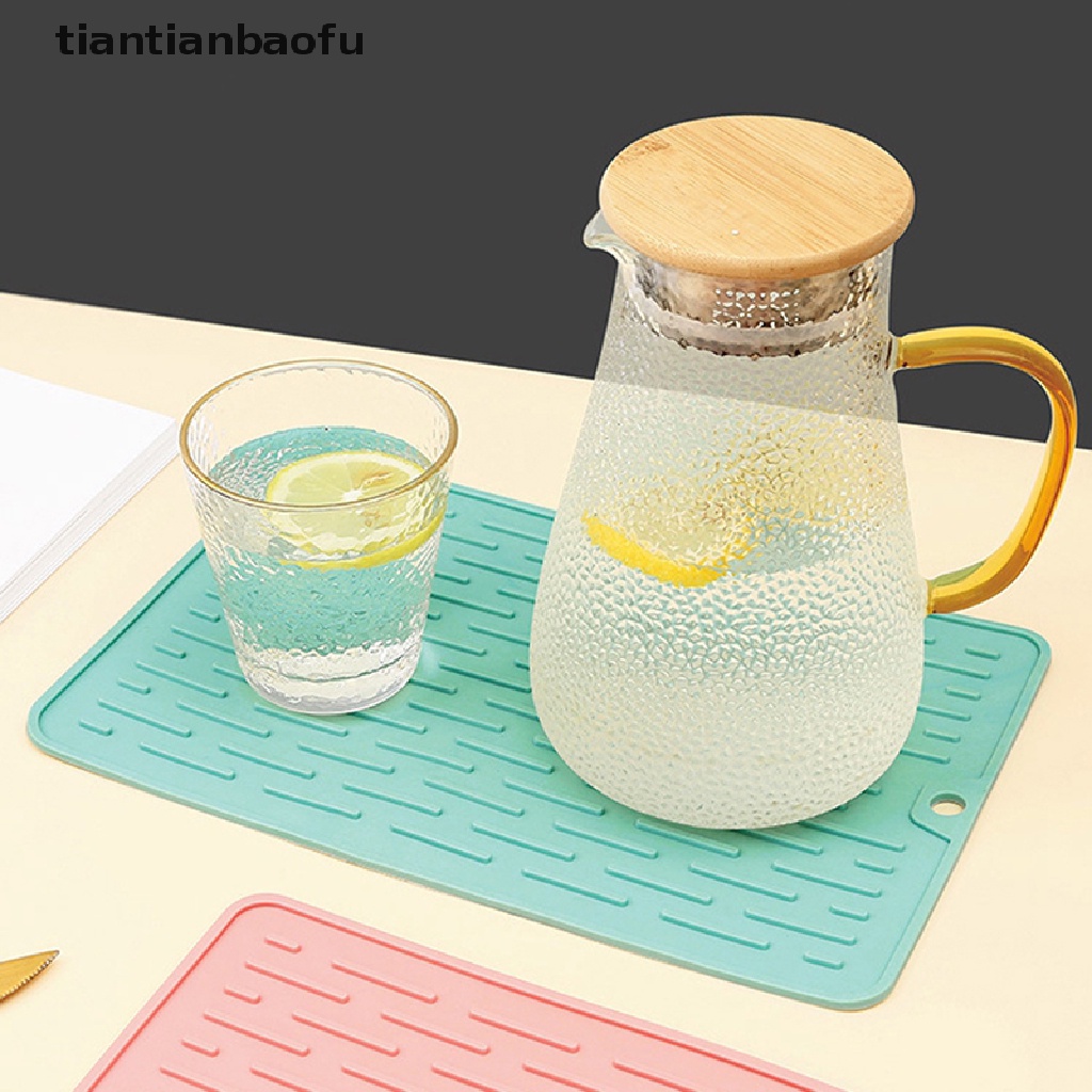 [tiantianbaofu] Silicone Drainer Mat Anti Slip Tray Peralatan Makan Cushion Organizer Protection Mat Butik