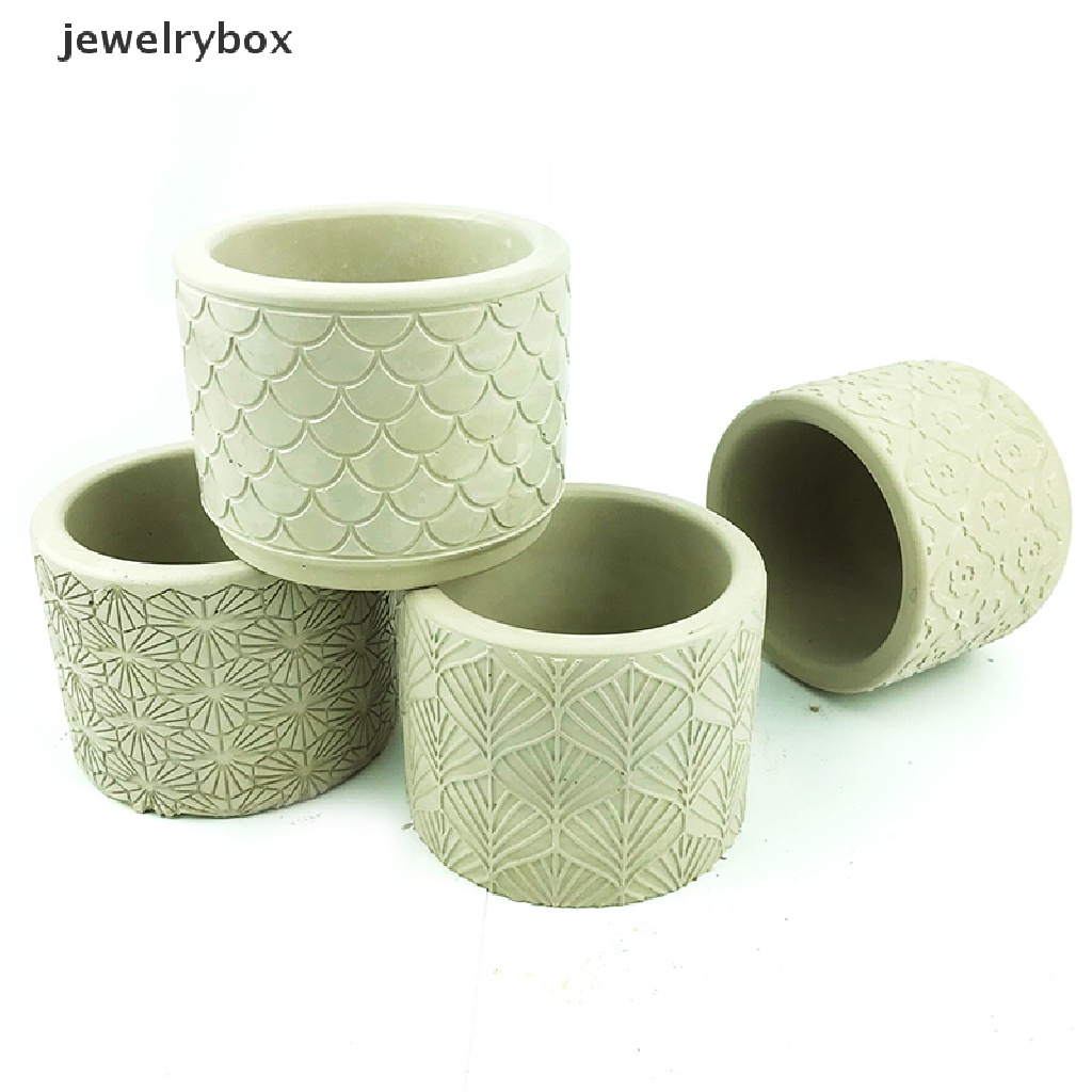 [jewelrybox] Silinder Pot Bunga Cetakan Silikon DIY Semen Beton Plester Jar Mold Butik