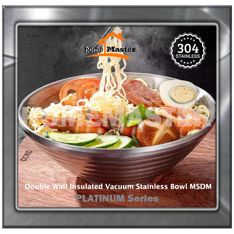 HomeMaster Mangkok/Bowl Japanese Ramen/Korean Ramyeon/JJampong Jepang/Korea Stainless Insulated Doub
