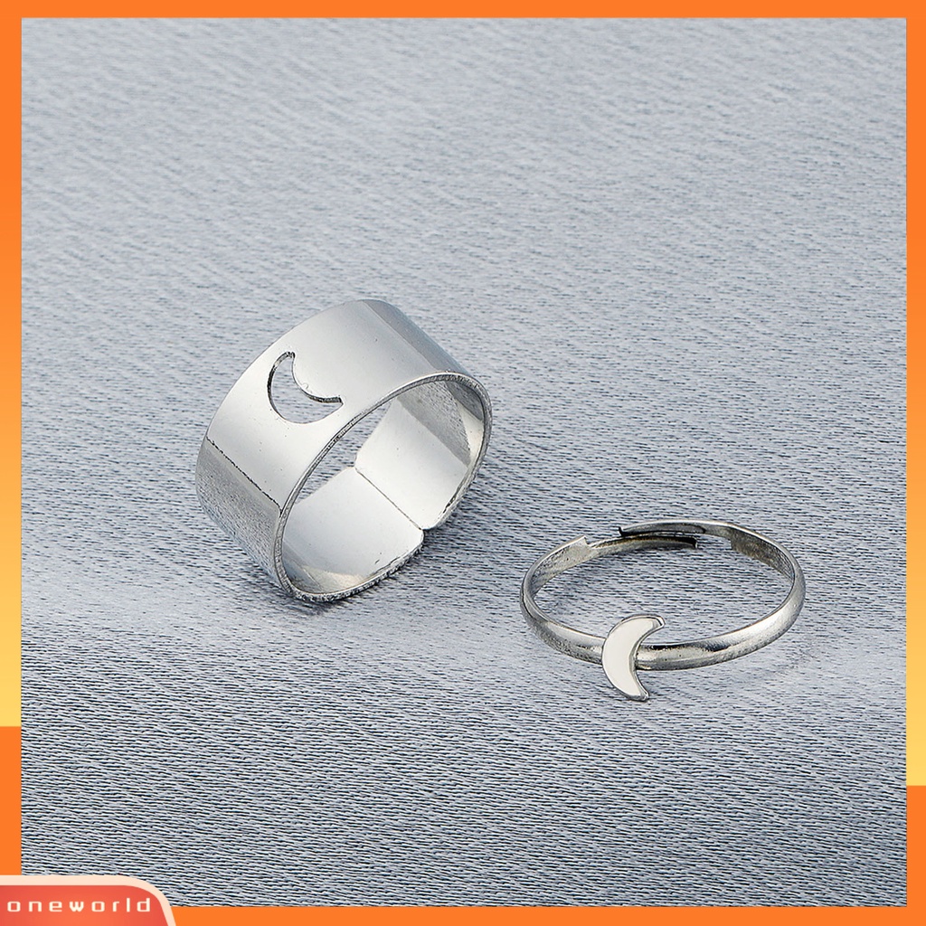 [EONE] 2pcs Cincin Jari Pesawat Bintang Bulan Hollow Pria Wanita Vintage Butterflies Rings Untuk Pernikahan