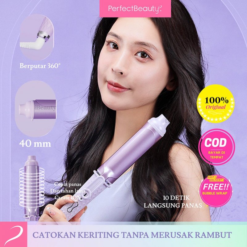 iBeauty Hair Curler 40mm - Catokan Wavy Keriting (Purple)