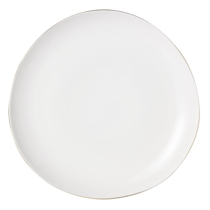 EastElm Dinner Set List Gold- Set Piring Makan Keramik Serba Putih - Dinner Plate