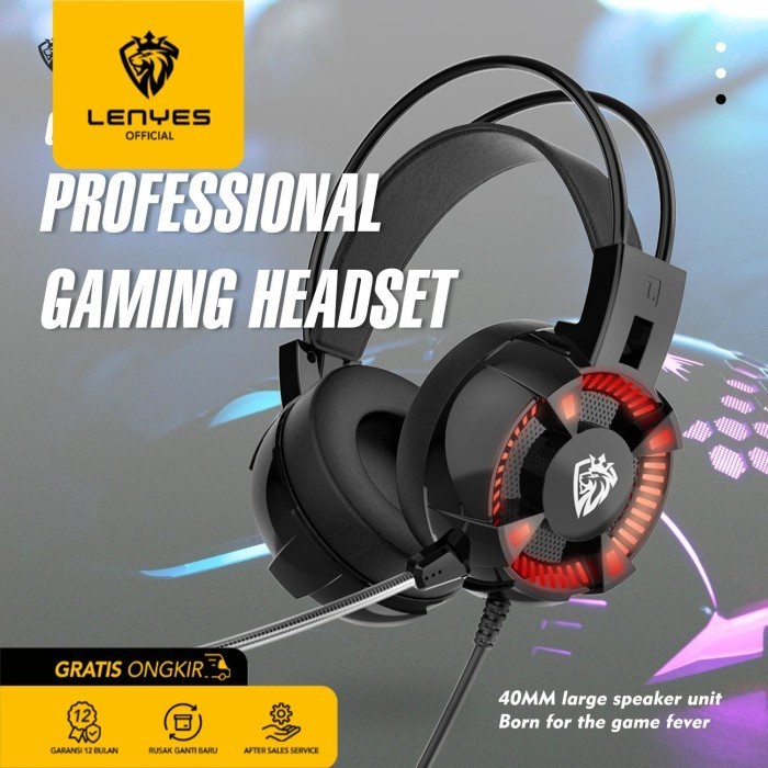 Lenyes GH53 Gaming Headset Headphones Hi-Fi Stereo Original earphone music musik gamer