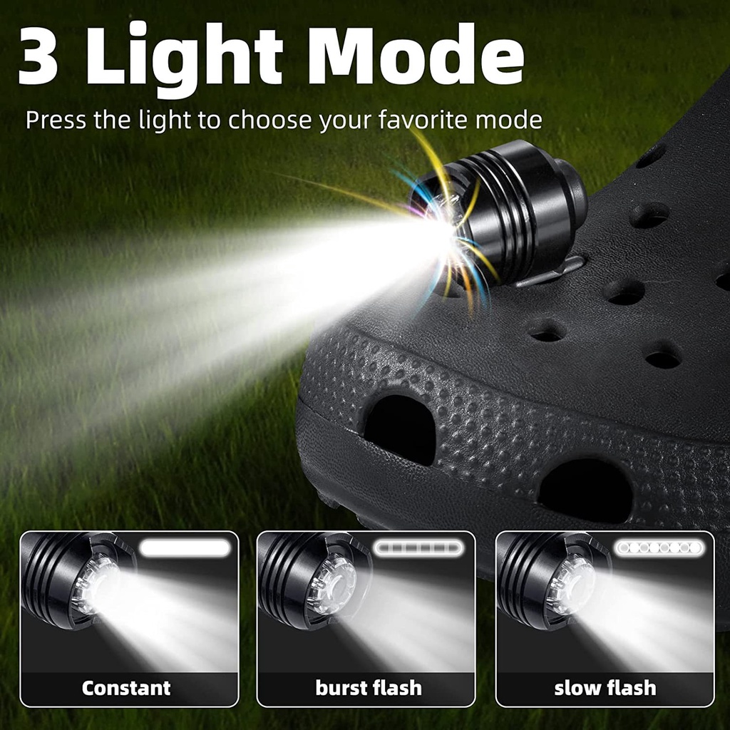 1pcs Lampu Depan Untuk Sepatu Dengan 8baterai, 3mode Senter LED Sepatu Lampu Aksesoris Untuk Camping Awet Tahan Air Pesona Sepatu Dekorasi Untuk Cewek Cowok Anak Wanita Pria