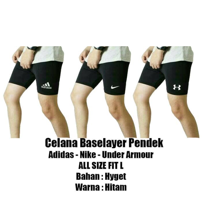 Celana Pendek Manset Baselayer Shortpants Olahraga Strech Strit Renang Dalaman Olahraga Pria Wanita