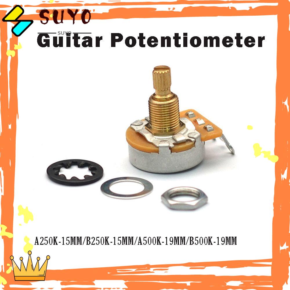 Potensiometer Gitar SUYO Sensitivitas Tinggi Gitar Tanpa Wajah15 /19mm Gitar Panel250/500k