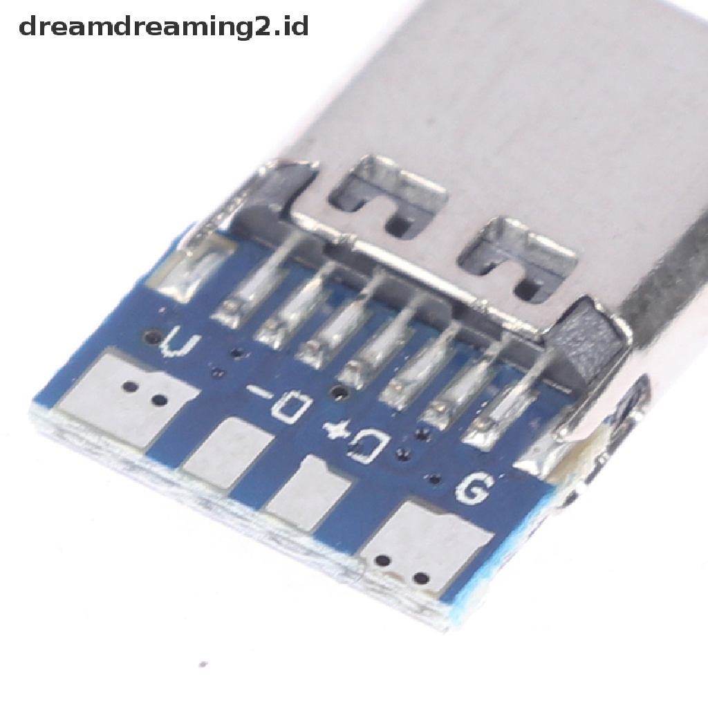 (hot) 10pcs Konektor USB 3.1 Tipe C 14pin Female Socket Wadah Melalui Lubang//