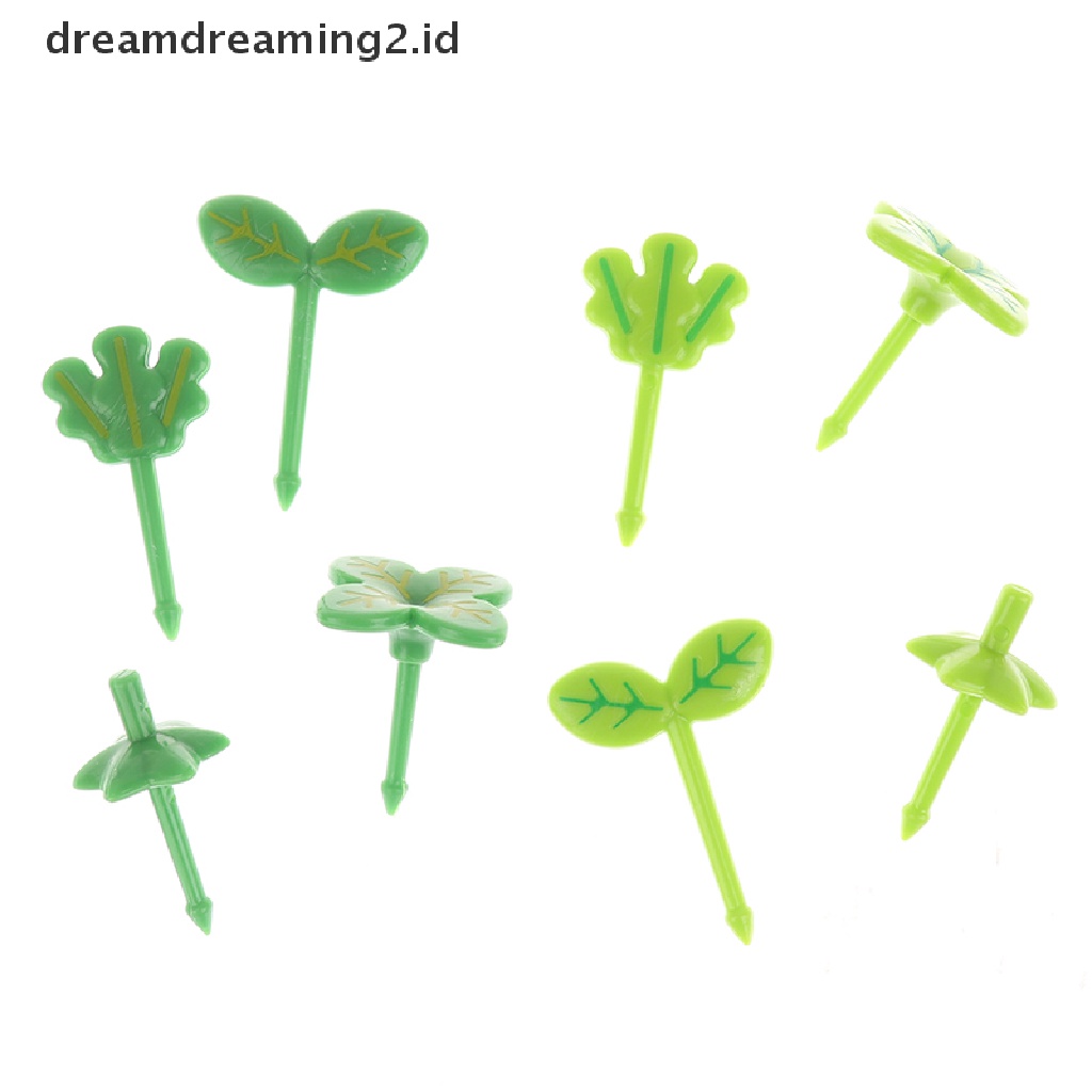 (hot) 8pcs Fruit Vork Tandenstoker Bladeren Salade Tiny Vork Mini Cake Picks Voor Anak//