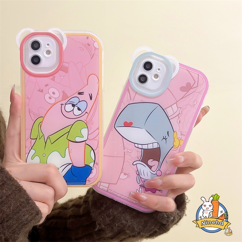 IPHONE Casing Kompatibel Untuk Iphone14 13 12 11 Pro Max X Xr Xs Max SE 8 7 6 6s Plus Se2020Pasangan Patrick Star Phone Couple Soft Case Pelindung Kamera Shockproof Soft Cover Pelindung SE 2020 SE