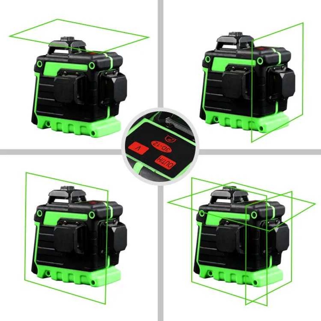 Laser Level Green Beam 12 Lines Self Leveling Alarm 360 Rotation