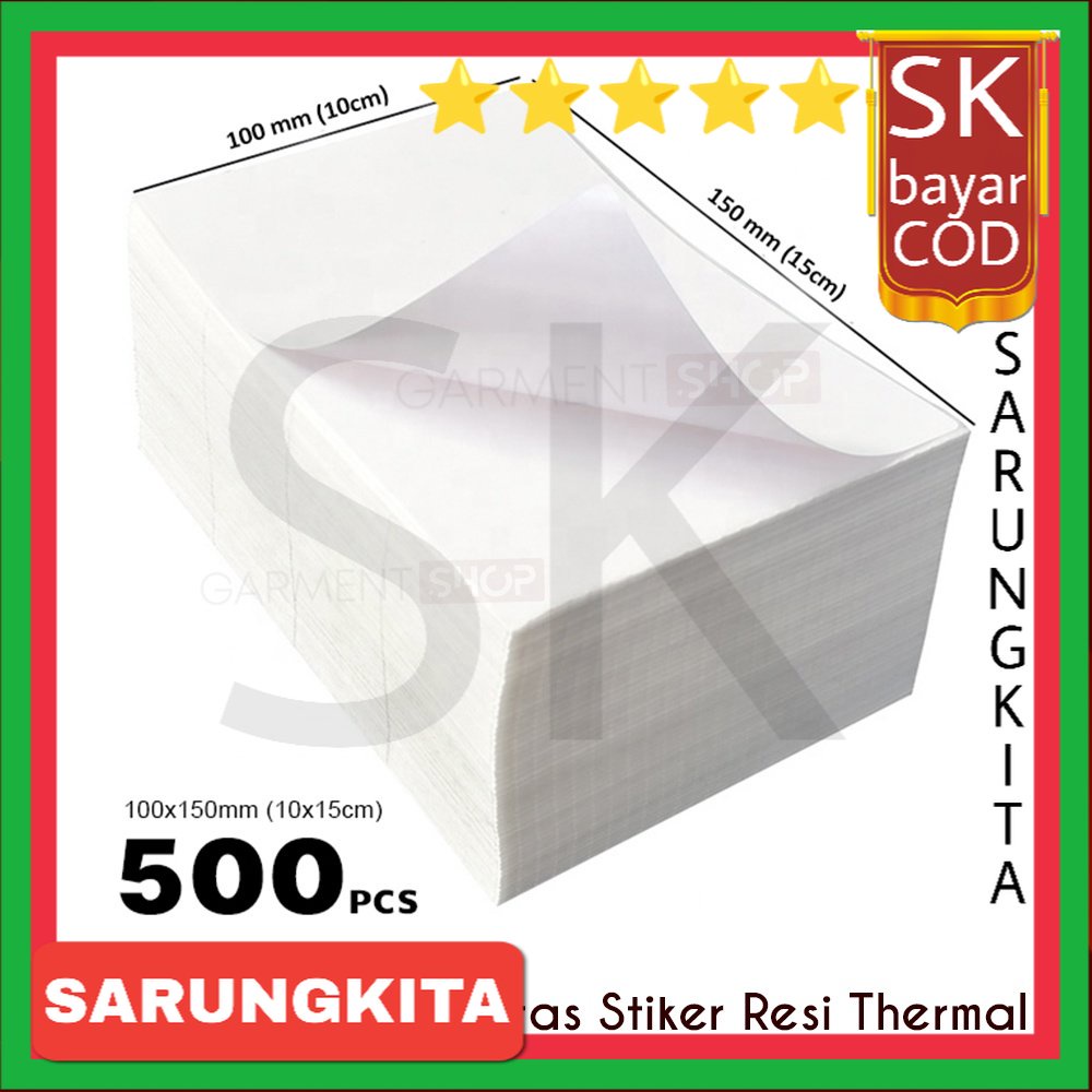 

Kertas Stiker Resi Pengiriman Barcode Label Thermal A6 Tanpa Tinta Murah 10x15cm 100 x 150 mm SARUNGKITA