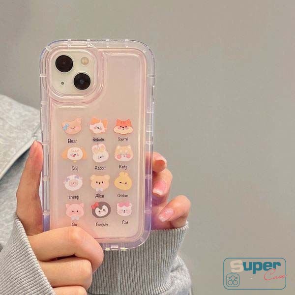 Untuk VIVO Y36 Y20 Y16 Y17 Y02 Y12 Y21 Y35 Y20i Y21s V25E Y02S Y91 Y12i Y91C Y15s Y22 Y15 Y11 Y22s Y12s Y30 Y15A Y33s Y50 Y95 Y01 Kartun Permen Hewan Beruang Kodok Lucu Airbag Soft Case